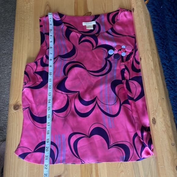 aura retro 60's inspired silk top women's 12 - Picture 11 of 11